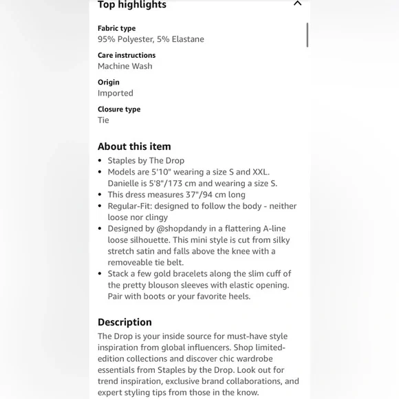 The Drop - Women's Belted Silky Stretch Dress - XL - Picture 7 of 11